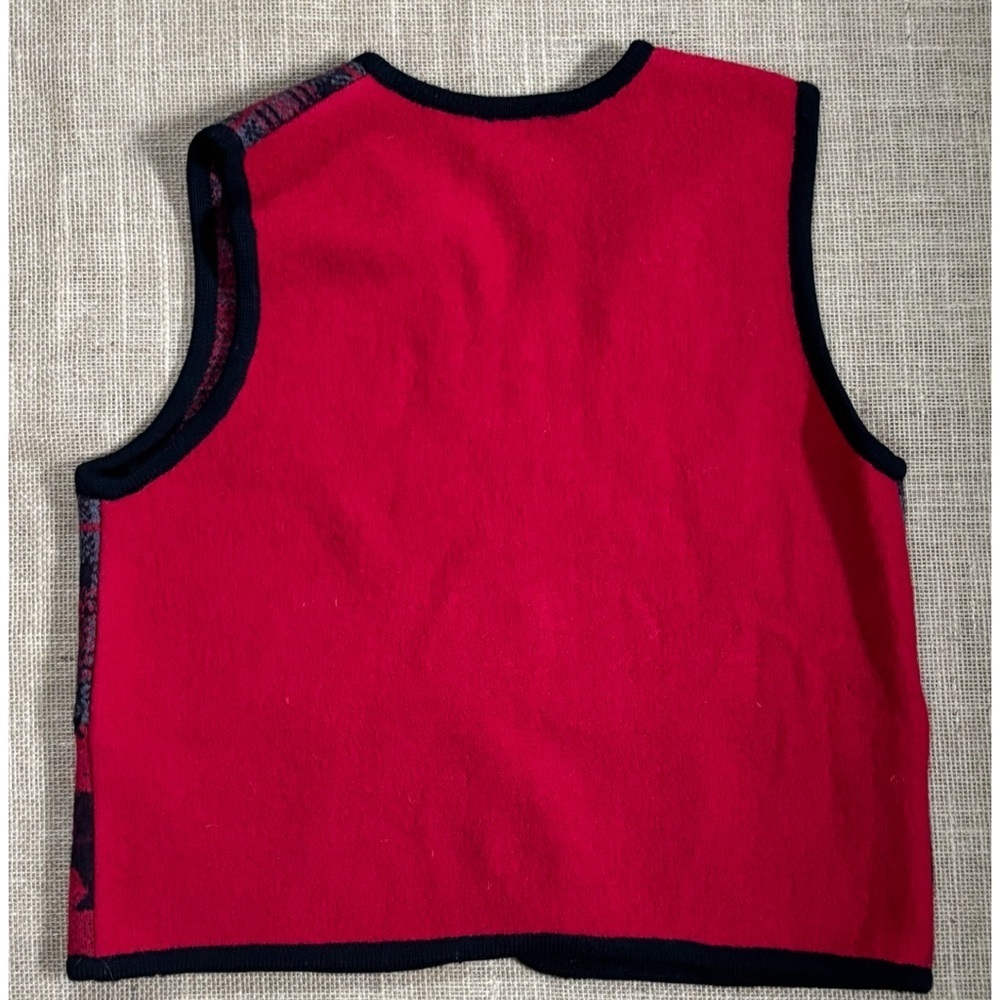 Vintage Scottie Dog Plaid Zip Up Wool Vest PS Cottage Core Twee DAMAGED READ - Picture 7 of 7